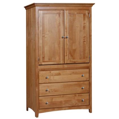 Light wooden wardrobe with 3 bottom drawers