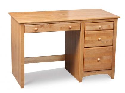Light colored wooden desk with 4 drawers