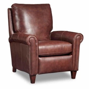 reddish brown leather arm chair