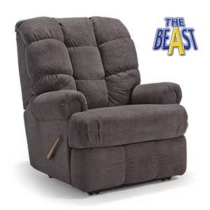 Best the beast plush gray recliner arm chair