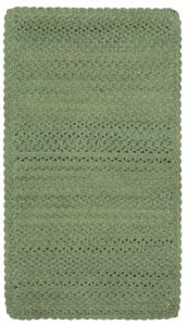 monochromatic green braided rectangle rug