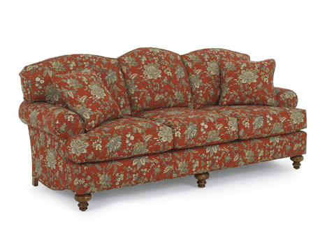 red and green floral couch