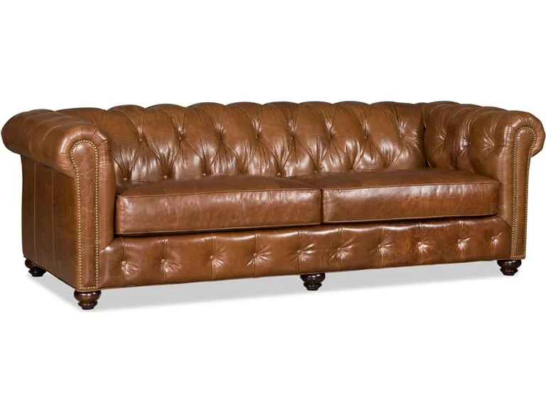 Bradington Young Large Light Brown Leather Sofa
