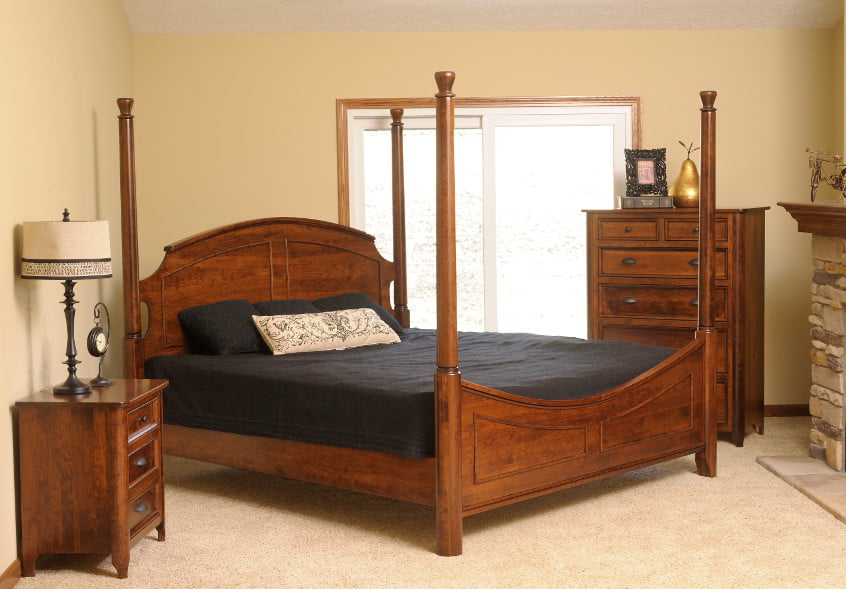 Yutzy Hudson bedroom set with bed frame, side table, and tall dresser