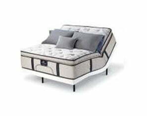 Serta adjustable mattress with gray pillows