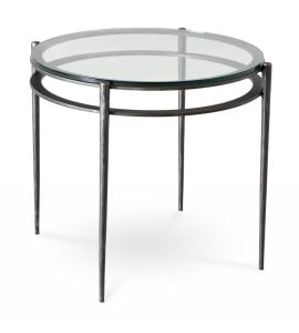 Charleston end table with glass top