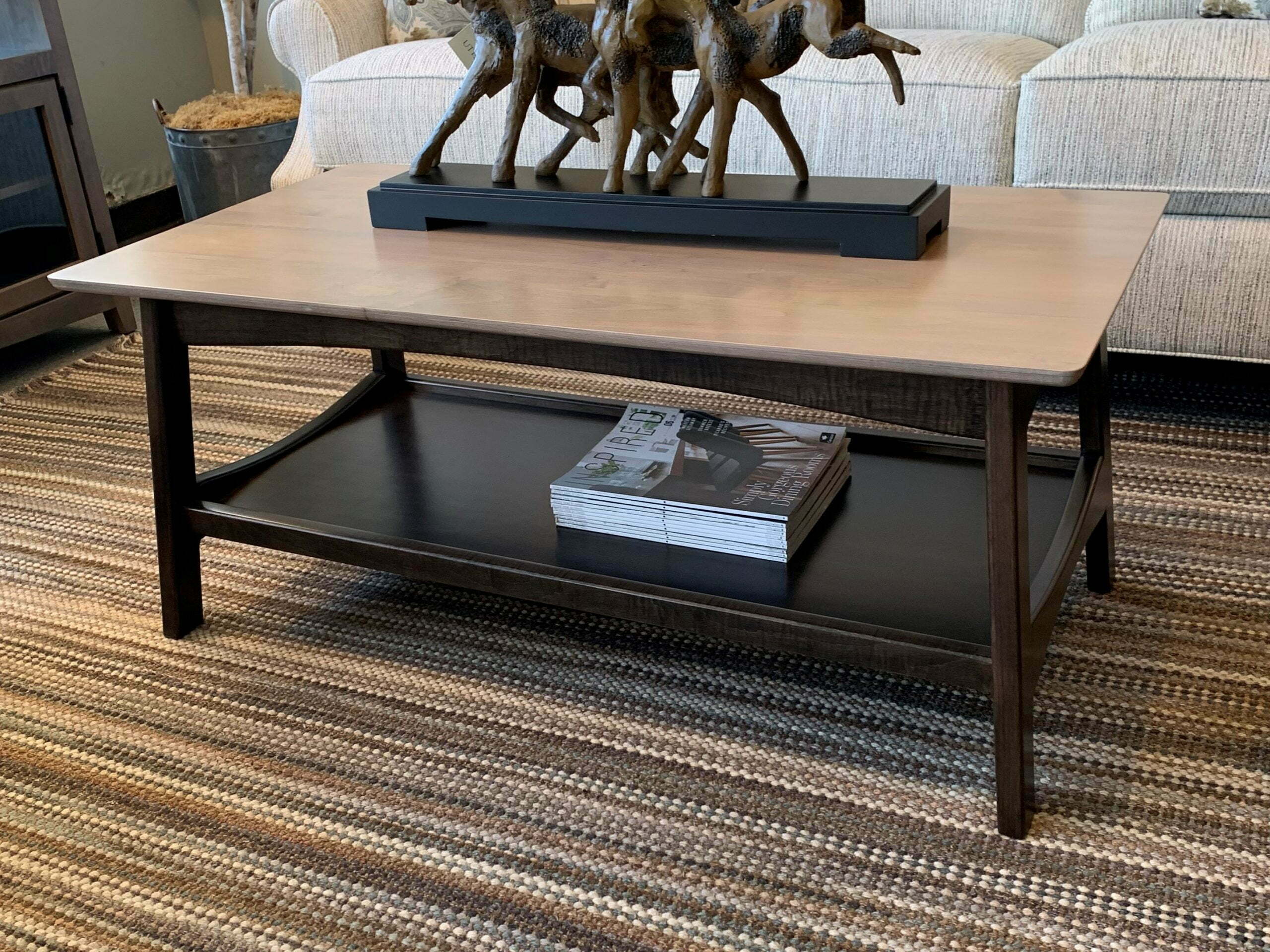 Hopewood coffee table with light wooden table top and dark wood legs