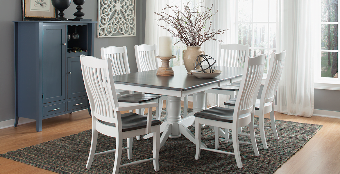 White and blue Palettes Dining Room Set