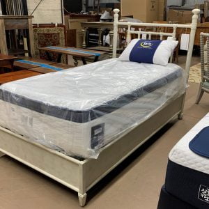 Wesley Allen white iron twin bed
