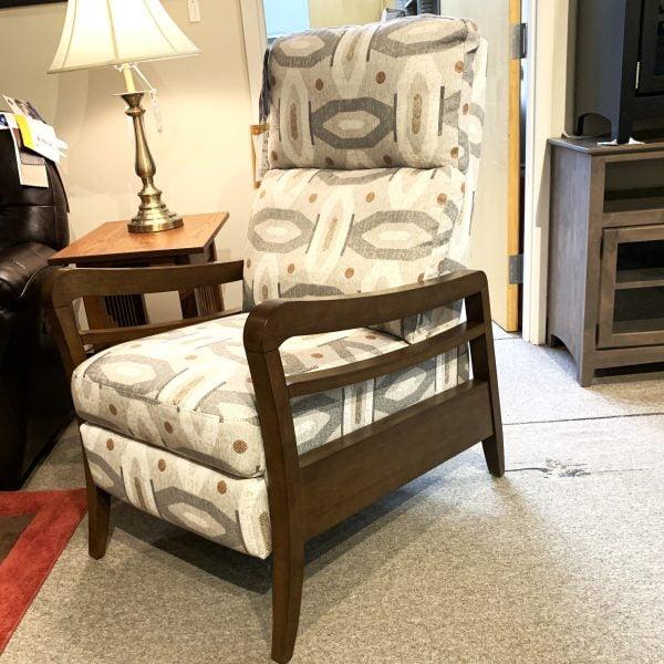 patterned armchair
