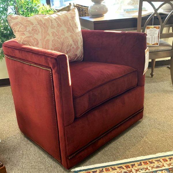red velvet armchair