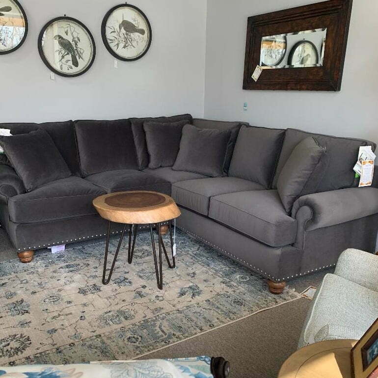 58bd Sectional Sofa In Plush Velvet