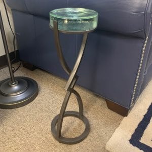 #7345-79-GIC Side Table, crafted in glass & iron by Charleston Forge