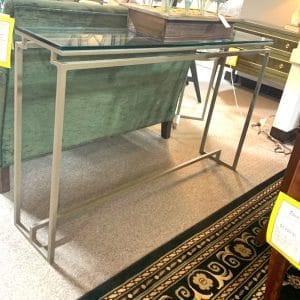 #7606 Console table, crafted in glass & iron by Charleston Forge