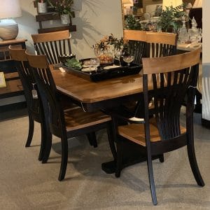#Extension table, 4 dining chairs & 2 armchairs, solid Maple, Amish built by Barkman