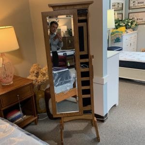 #Standing Mirror & Jewelry cabinet, solid maple, Amish built by Meadowwood