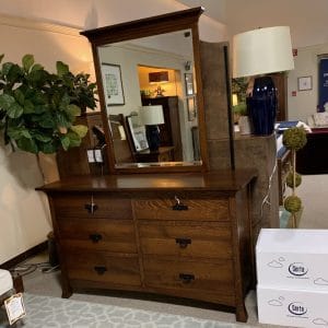 #MCP-62/50 Dresser & Mirror, Quarter Sawn solid oak, Amish built by Millcraft