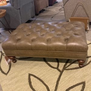 #805-REC Tufted Leather Cocktail Ottoman,