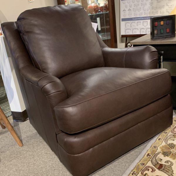 Dark brown leather armchair