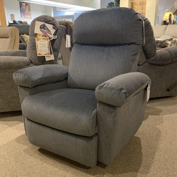 grey fabric swivel recliner chair