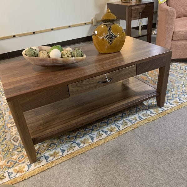 #BR-1392S Solid walnut coffee table, Amish built by Nisley